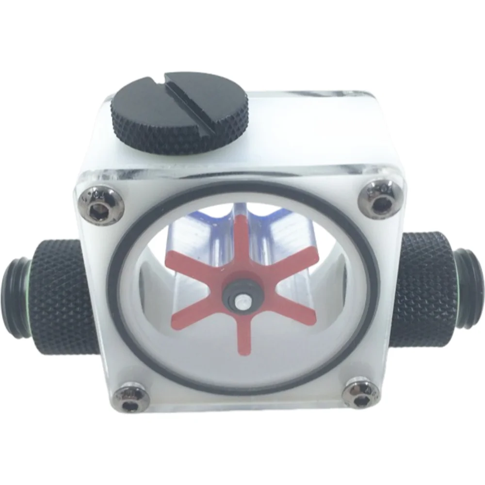 G1/4 Water Cooling Flow Meter Indicator Light-emitting Computer PC Liquid Water Cooling System CPU White POM with Plug Connector