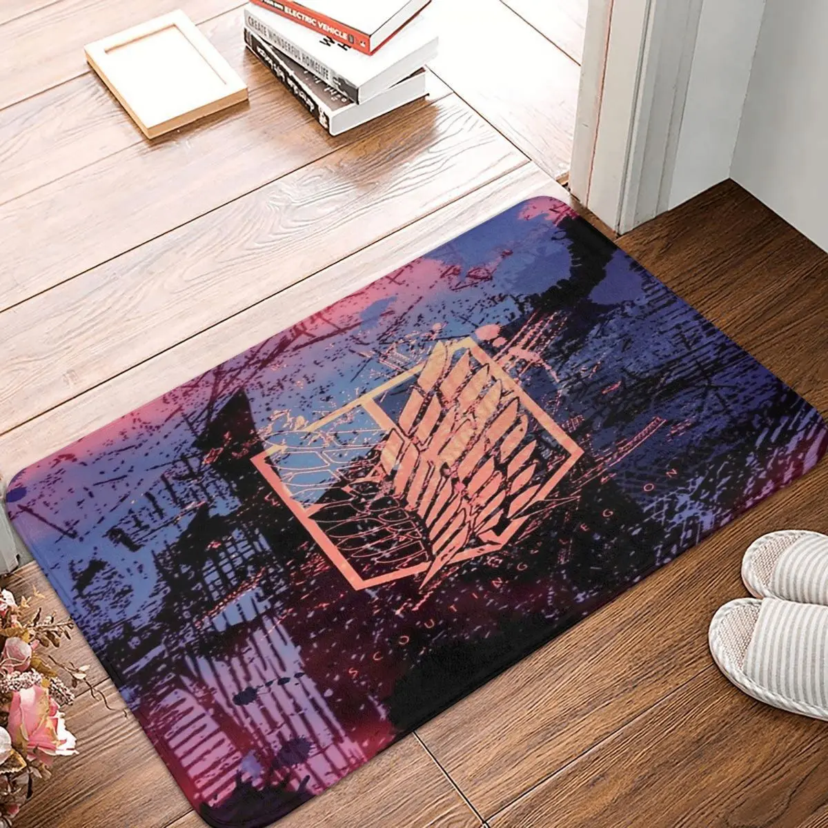 Attack on Titan Non-slip Doormat Wings Of Freedom Living Room Bedroom Mat Welcome Carpet Home Modern Decor |