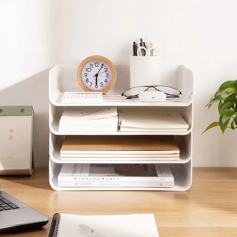 

1 Layer Filing Holder Stackable Storage Rack Practical Paper Tray Desk File Organizer Fine Workmanship tool