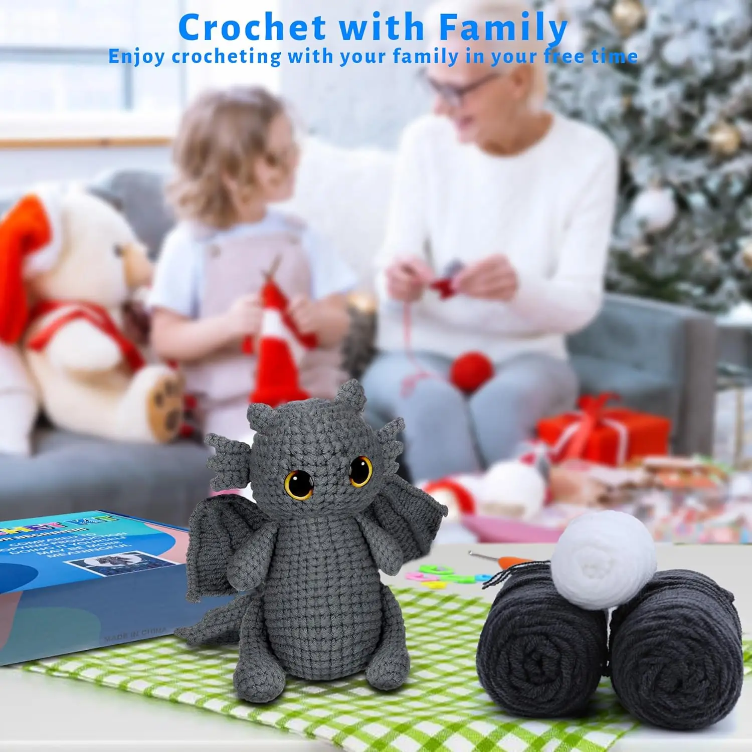 Crochet Kit for Beginners, Crocheting Dragon Kits with Step-by-Step Video Tutorials, Learn to Crochet Kits for Adults