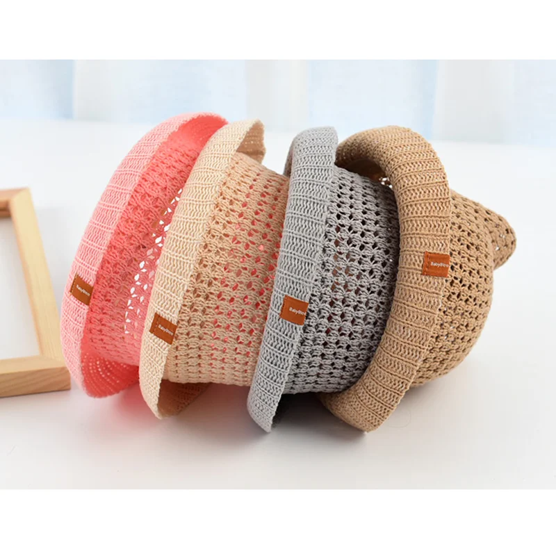 Sun Hat Cute Kids Baby Summer Children Cat Ears Sunshade Hat Beach Hats Straw Hat Boy Girls Cotton Breathable Cap Outdoor Sunhats