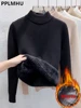 Sweater For Women Casual Thick Warm Knit Plush Velvet Lined Pullover Tops Fall Winter Soft Knitwear Jumper New Slim Poleras 1
