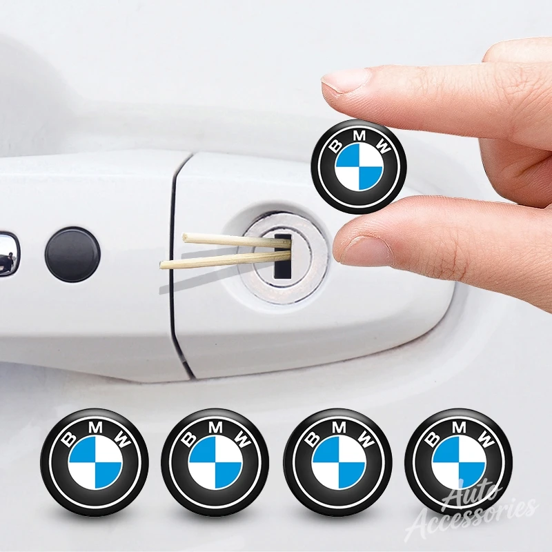 4개 20mm 자동차 잠금 스티커 키홀 방진 데칼 (BMW M 스포츠 X1 X2 X3 X5 X4 X6 X7 G30 G20 G32 G11 G12 F40 F30 F20 F10 F34 용)