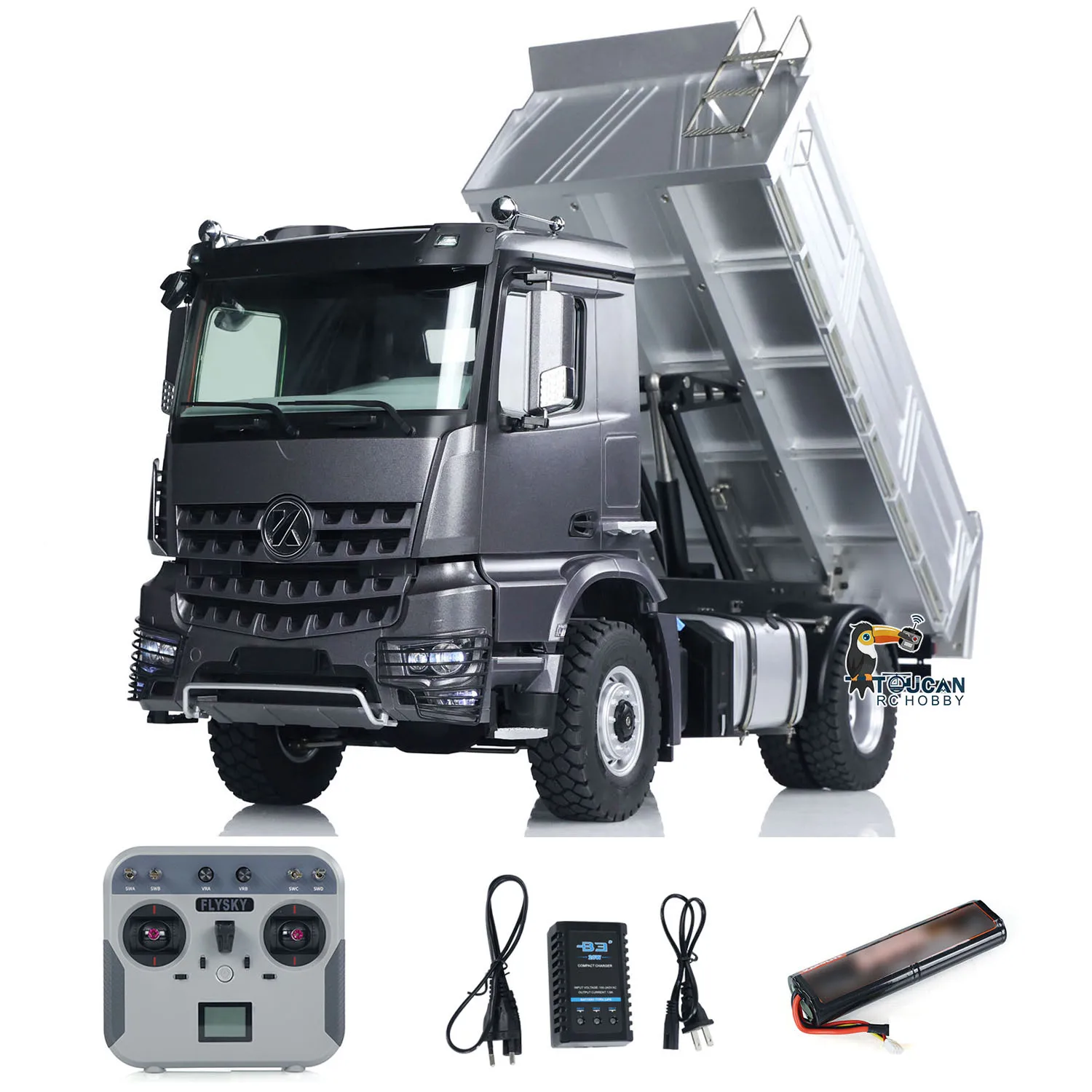 Toy New 1/14 4x4 Kabolite 5701 RC Dump Truck Remote Control Painted Finished Tipper Car Sound Light Motor Model for Boys TH24348 3