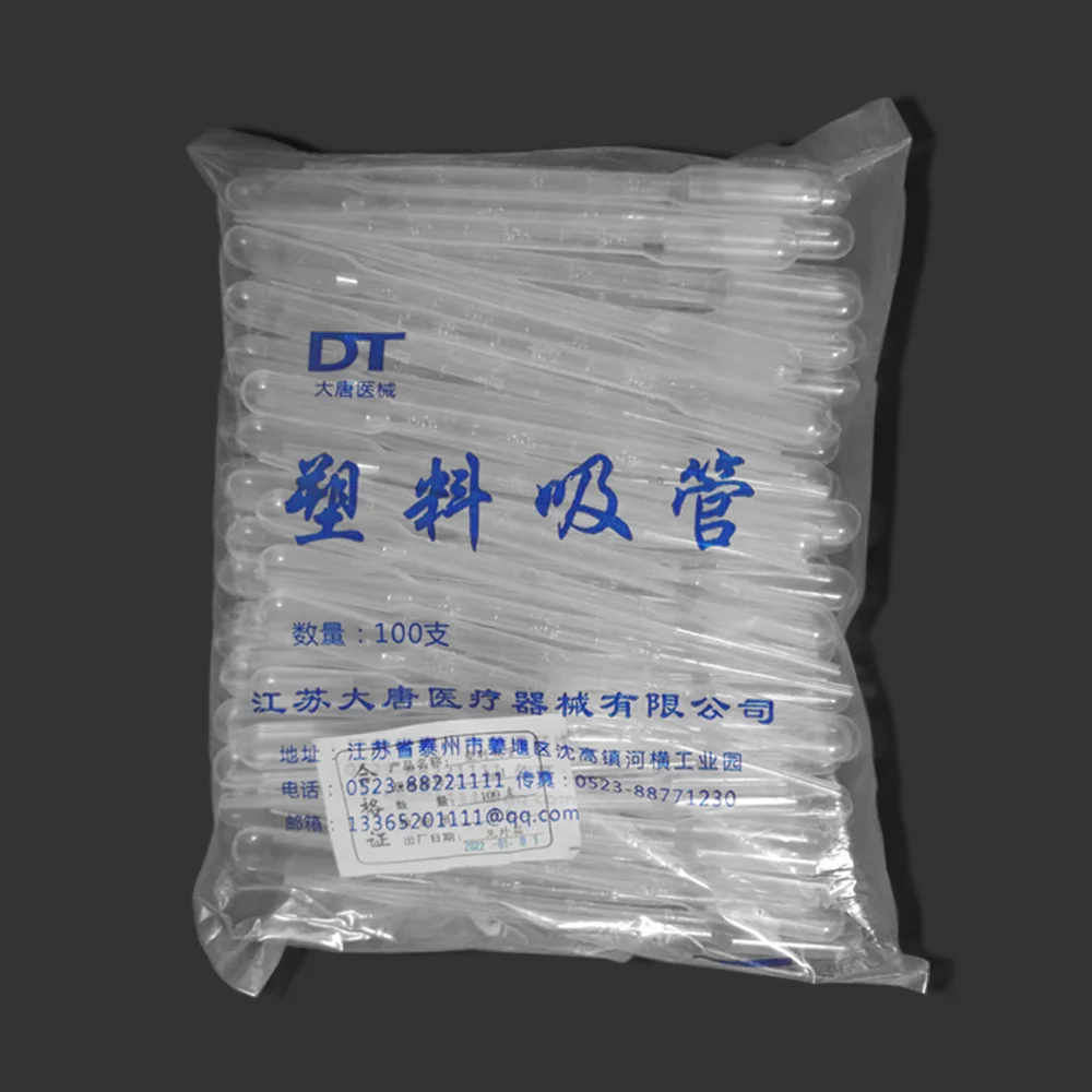 100Pcs/Bag 3ml Transfer Pipettes Plastic Transparent Pipettes