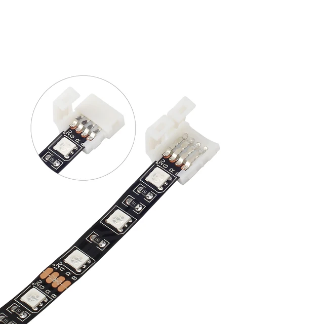 Connettore Per Striscia LED 4 Pin 10 Mm RGB Senza Saldatura Per 5050 Smd Forma A L~p140124196 - Foto 14
