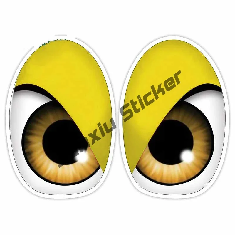 Sticker voor motorhelmen, boze smile grote mond, boze ogen auto motorhelm, zelfklevende sticker voor hockey-helmen, auto, motorfiets, helm, bromfiets, scooter, wasstraatbestendig, reflecterende