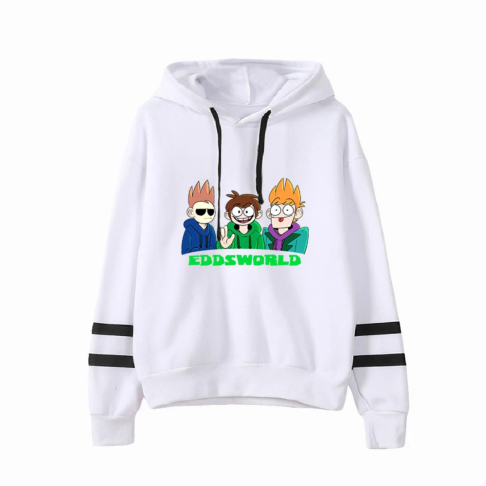 Eddsworld Cartoon Anime Unisex Pocketless Parallel Bars Sleeve Sweatshirts Men Women Hoodie Casual Style Funny Clothes