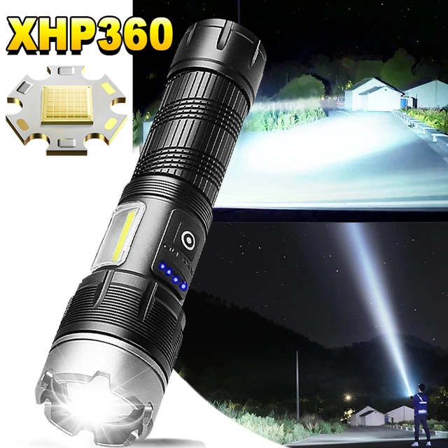 Nueva linterna LED de alta potencia 36 Core XHP 360 potente linterna  táctica 18650 Usb recargable linterna impermeable Zoom linterna - AliExpress