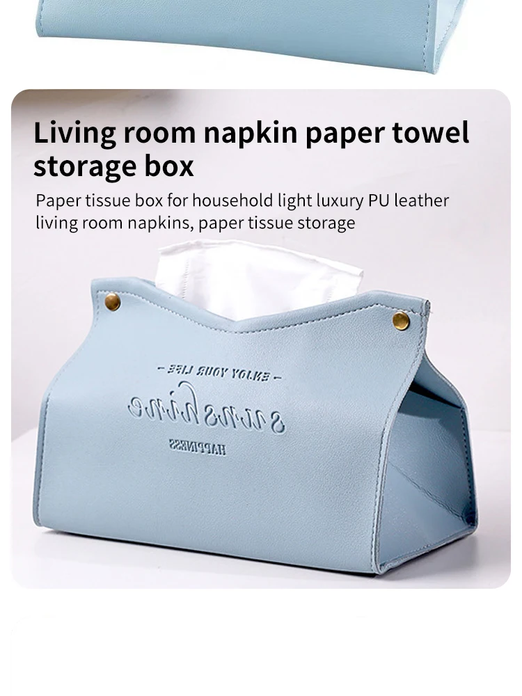 Wohnzimmer esszimmer taschentuch box umwelt freundliche leder mehrzweck einfarbig kreative servietten aufbewahrung sbox – Detail 7