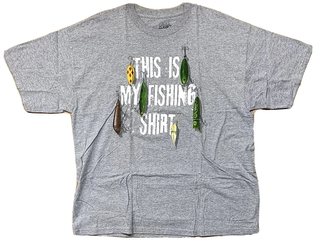 This Is My Fishing Shirt Lures T-Shirt Size 2XL Heather Gray XXL Cotton  Blend long or short sleeves - AliExpress