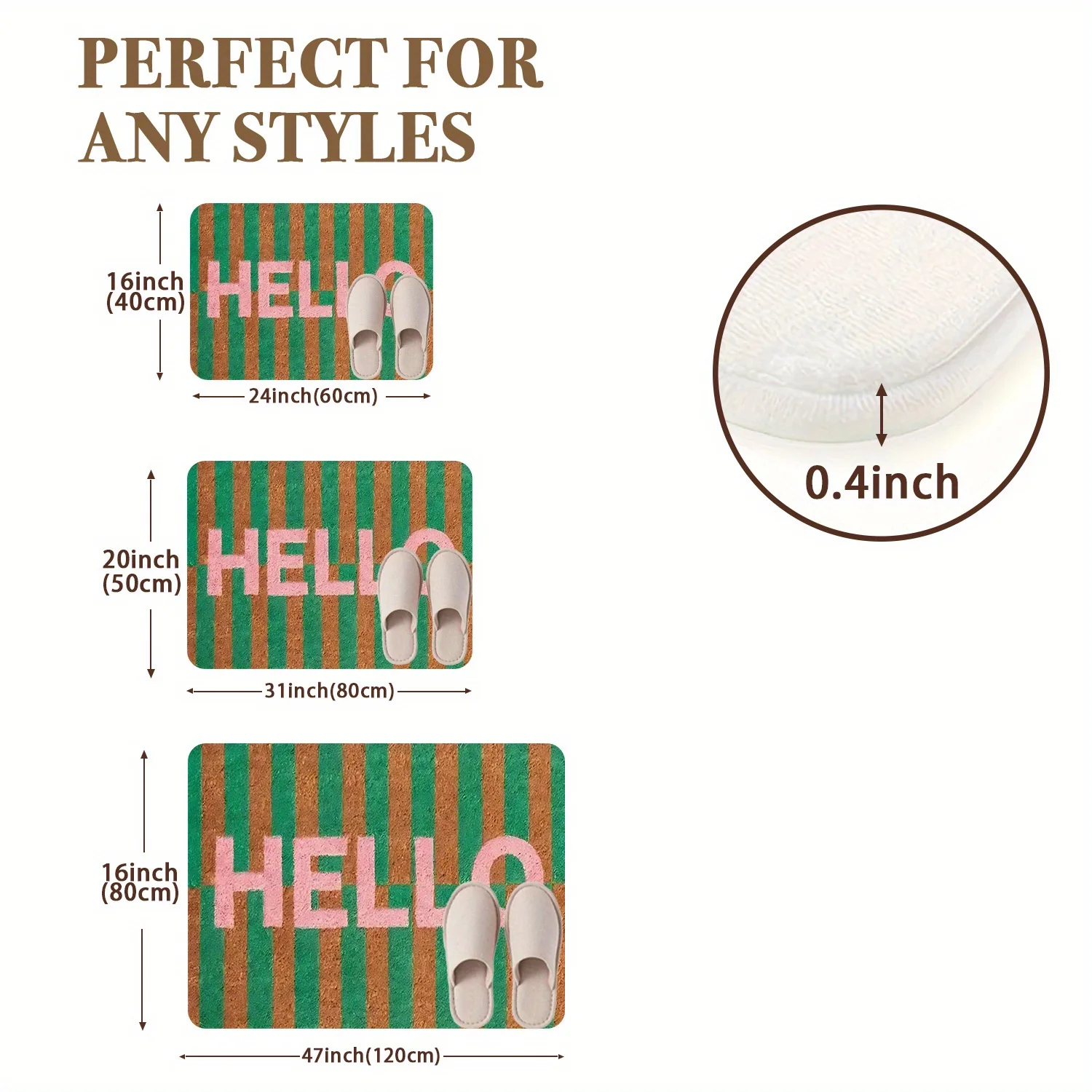 피치 핑크 헬로우 포레스트 야외 매트 - 두꺼운 플러시 플란넬 도어매트, 미니멀리스트 환영 디자인, 자연 테마 입구 러그