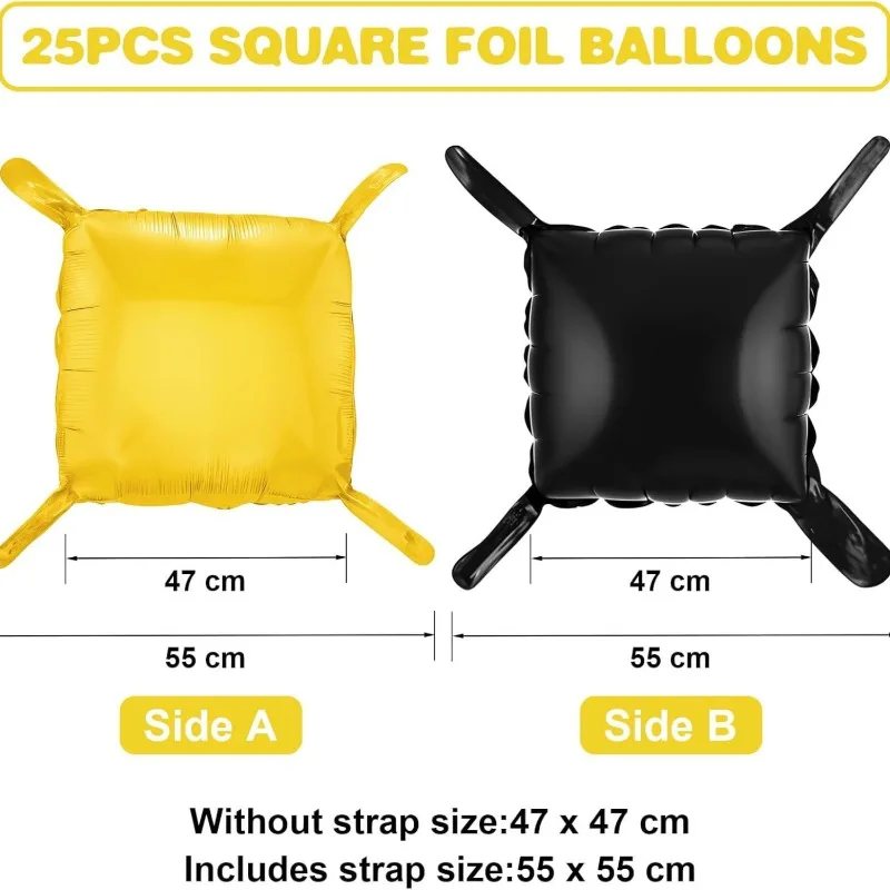 Reversible Dual-Tone Square Aluminum Foil Balloon Background Wall Decor Perfect for Birthday Wedding Graduation DIY Party Events