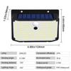 Solar Lights Outdoor 158 LED Solar Wall Lamp Waterproof Wireless Motion Sensor Security 3 Modes Garden Fence Yard Deck Garage 6