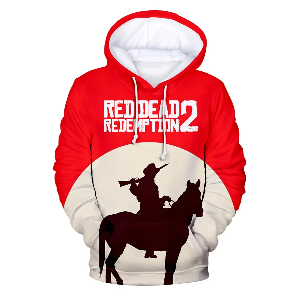 thumbnail image 1 of Nueva sudadera con capucha con estampado 3D del juego Red Dead Redemption 2 para hombre, moda urbana, sudadera informal de gran tamaño para niños, 1 of 4
