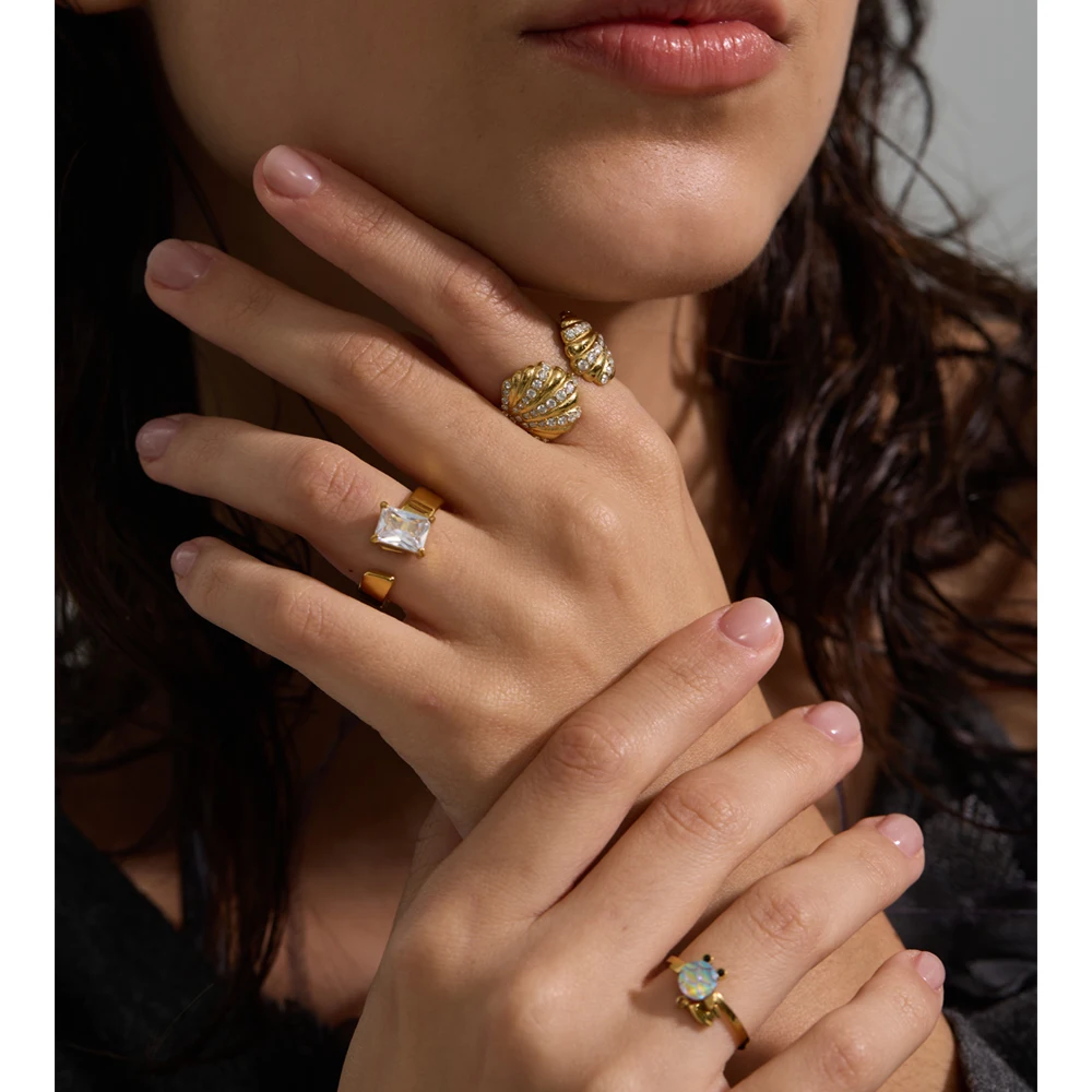Yhpup Cubic Zirconia Ring Women