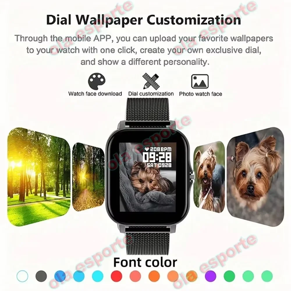 2026 New Smartwatch HD Bluetooth Call Sports Fitness Tracker Heart Rate Sleep Record Outdoor Sport Watch for Men Women Gift HW12 4
