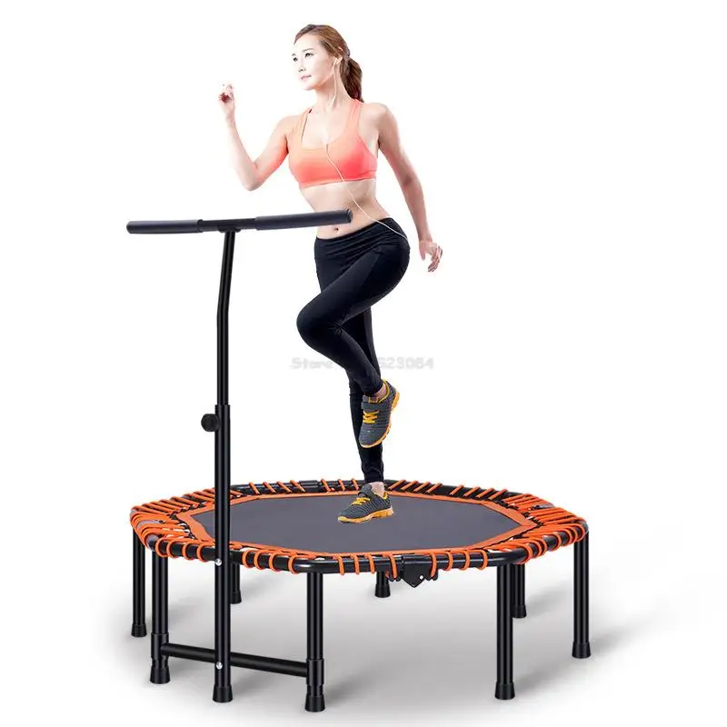 48 Inch Quadruple Folding Indoor GYM Fitness Octagonal Trampoline for Adults  Kids Safety Jump Sports with Adjustable Handrail - AliExpress