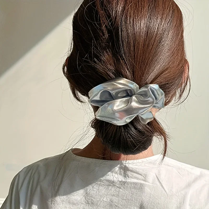 Medium Y2K Hair Band - Silver Elastic