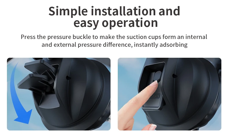 TELESIN Car Phone Action Camera Holder Suction Cup 360 Adjustable 1/4 Standard A