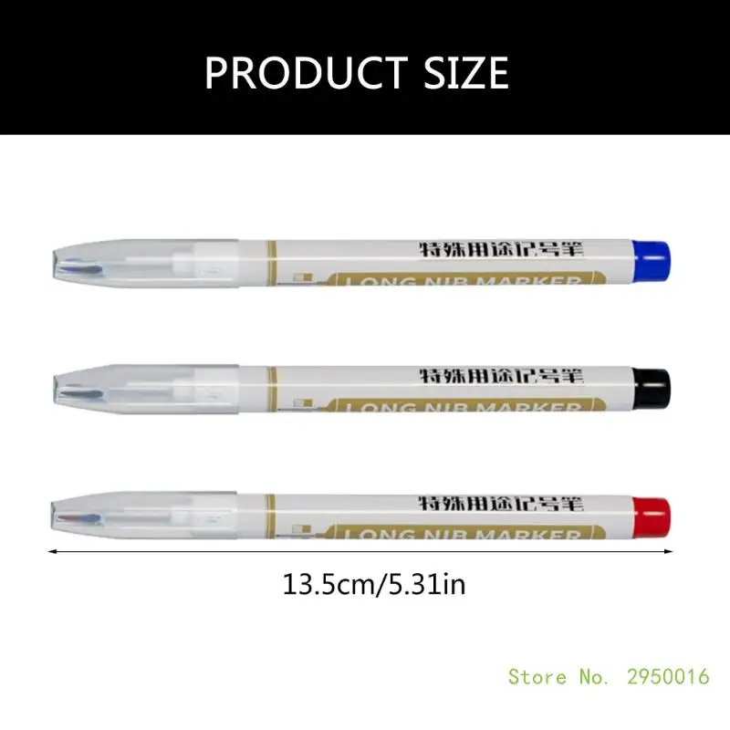3/4/6Pcs Long Nose Marker 20mm Deep Reach Marker Long Tip Pen Water Resistant Deep Hole Carpenter