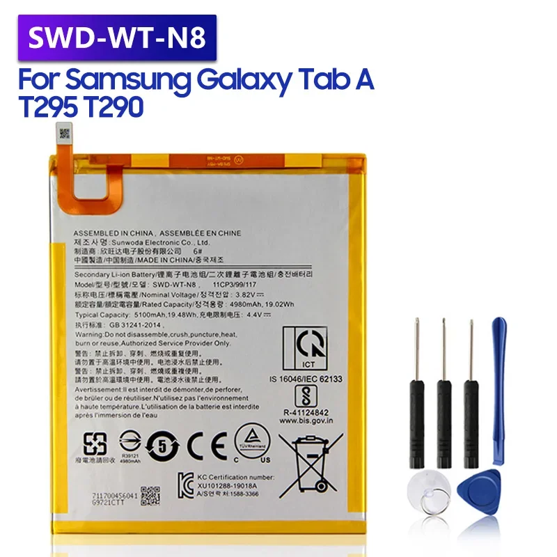 

Replacement Battery SWD-WT-N8 For Samsung Galaxy Tab A T295 T290 Rechargeable Tablet Battery 5100mAh
