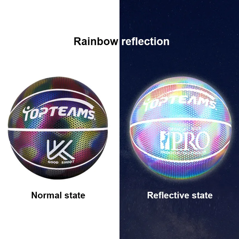 

Reflective Basketball Glowing Luminous Basketball Night Game Basketball for Training Performance Perfect Sports Birthday Gift