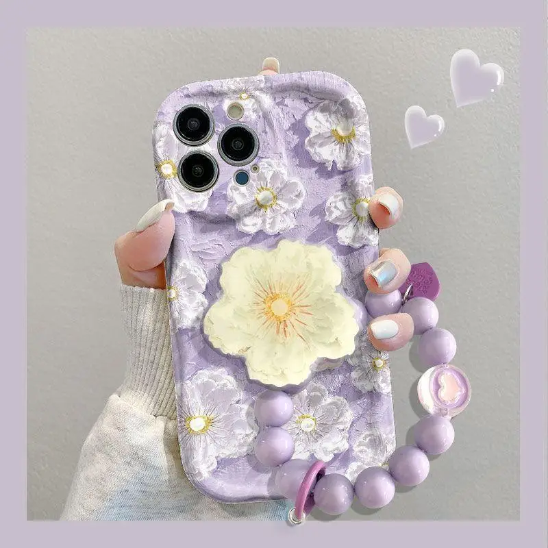 Floral Wave Beads Phone Case Cover