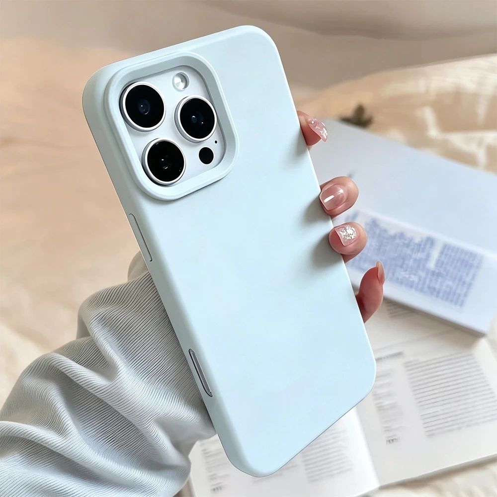 Minimalist Blue Shockproof Phone Case - Matte Soft Cover