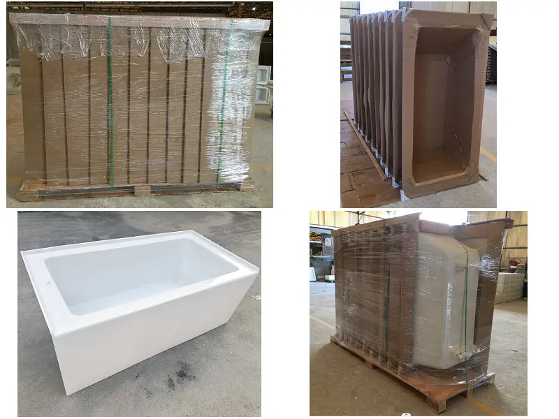 60X32x22 60x30x22 Niche Acrylic Monolithic Bathtub White Rectangular Soaking Luxury Bathtub Bathroom Use Single