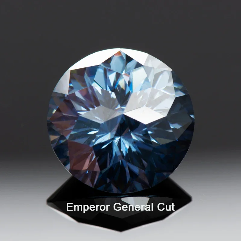 

Moissanite Stone Round Shape Primary Colours Royal Blue Special Emperor General Cut Lab Grown Gemstones with GRA Certificate