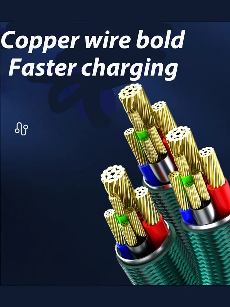 YOCPONO Support Flash Charging 6A Super Fast Charging 3 In 1 Data Cable Applicable To Android Huawei Charging Cable