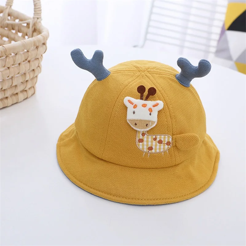 

Rteyno Baby Girls Boys Bucket Hat Infant Cute Cartoon Giraffe Wide Brim Sun Cap Newborn Outdoor Cap