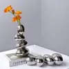 Electroplating Mirror Surface Design Flower Vase Living Room Desktop Egg Shape Ceramic Vase Plant Pot Decoration Home Decor 2