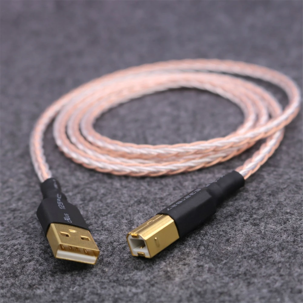 HiFi USB A To B Cable DIY OCC Copper Silver Plated Conductor DAC To USB Audio Digital CableUSB