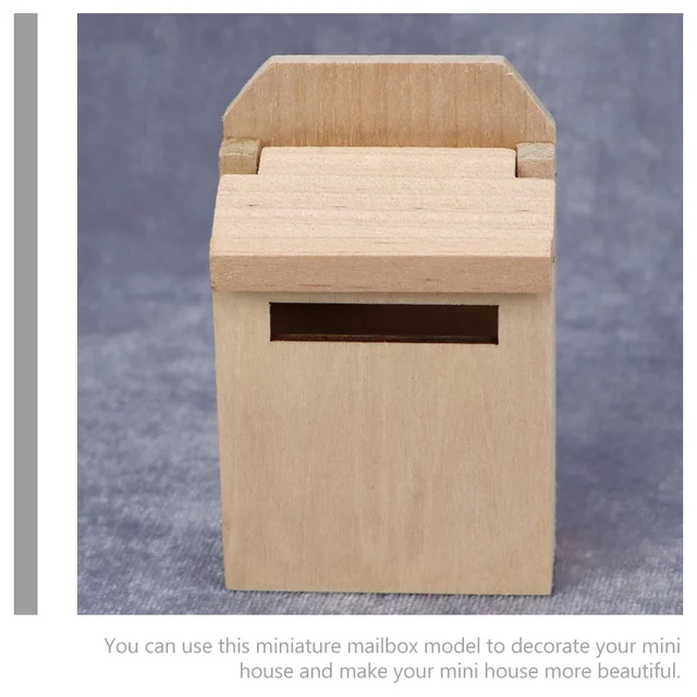 Mini Üres Postafiókmodell Miniatűr Fa Postafiók Ház Barkács - Image 5