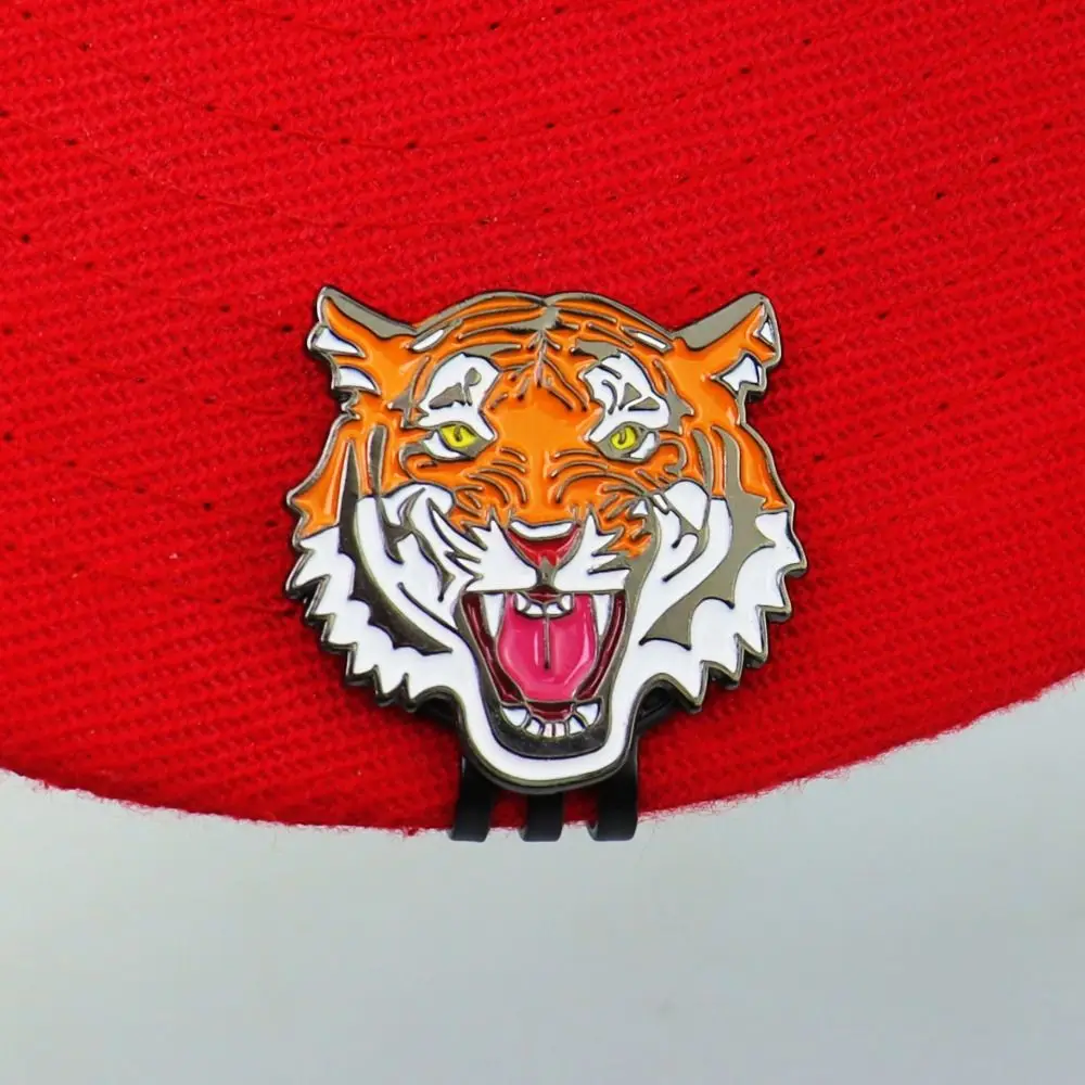 Golf Training Tiger Golf Ball Marker Hat Clip Alloy Portable Magnetic Hat Clip Removable Lightweight Ball Marker Belt