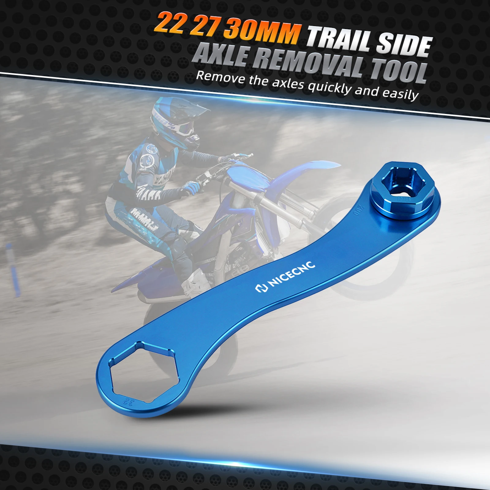 NICECNC Motorrad 22/27/30mm Rad Achse Schlüssel Werkzeug Spanner Für Yamaha YZ125 YZ250 YZ250F YZ450F YZ400F YZ426F YZ250FX YZ250X – Detail 3