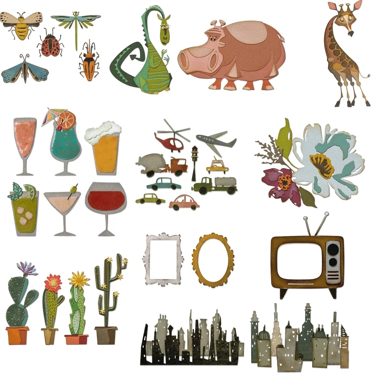 

Новые металлические Вырубные штампы с изображением весенних животных цветов города, бумажные изделия для скрапбукинга «сделай сам», альбом ручной работы с тиснением