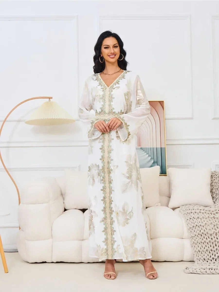 green emerald velvet dress Floral Printed Fabric Kaftan with Embroidered Belt  Maxim Creation