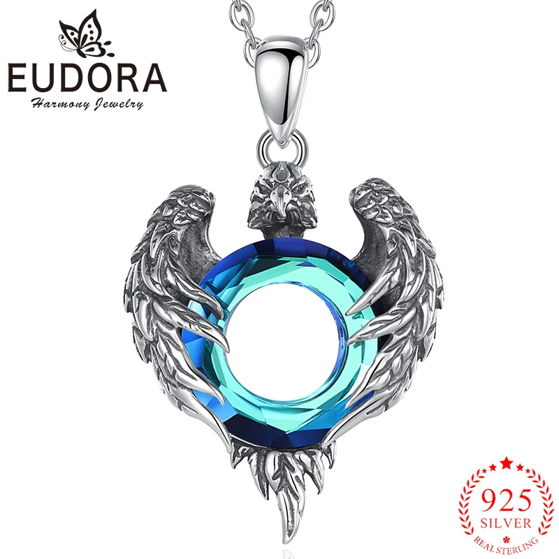 Eudora 925 Sterling Silver Cardinal Bird Necklace Rose Gold Color Animal  Totem Christian Pendant Men Women Fine Jewelry Gift
