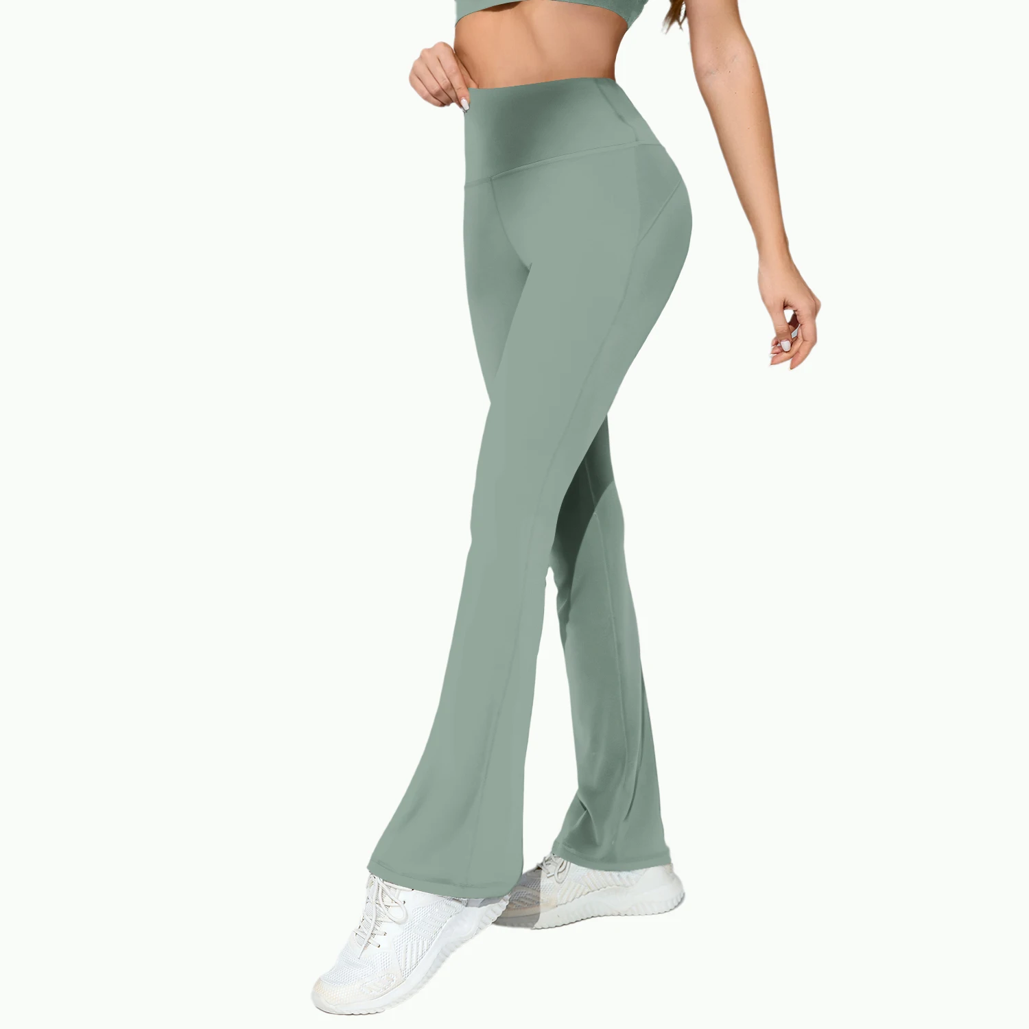CATHSNNA Women's Flare Leggings High Waist Seamless Flare Yoga Pants with Tummy Control Bell Bottom Leggings