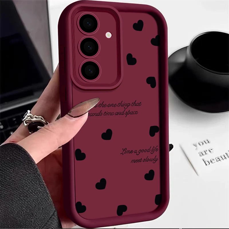 Luxury Black Love Heart Phone Case - Elegant Protective Cover