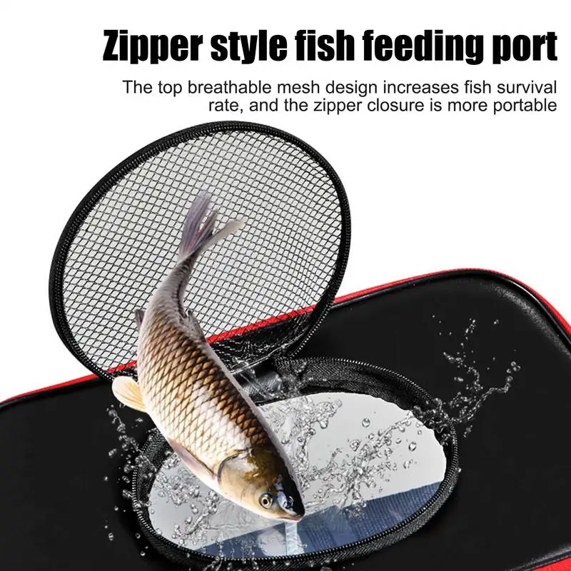 20L Transparent Fishing Bucket Foldable EVA Fish Bucket Live Fishing Bait Storage Bag With Breathable Hoel Camping Water Bag