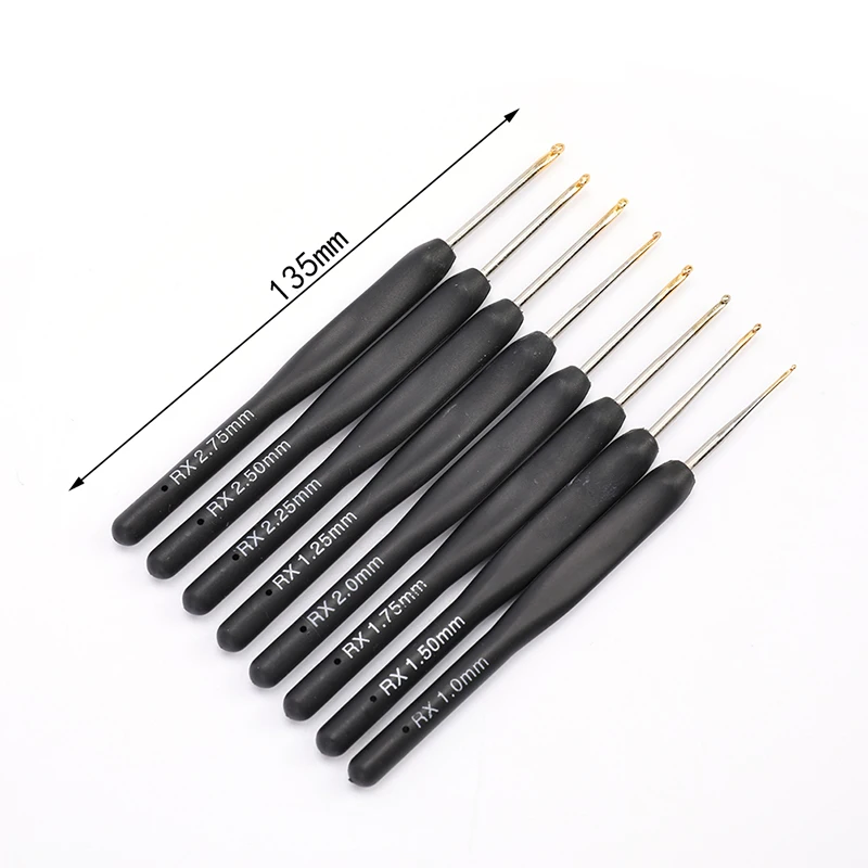 8Pcs/set Black Knitting Needles Crochet Hooks for Knit DIY Craft Loom Tool