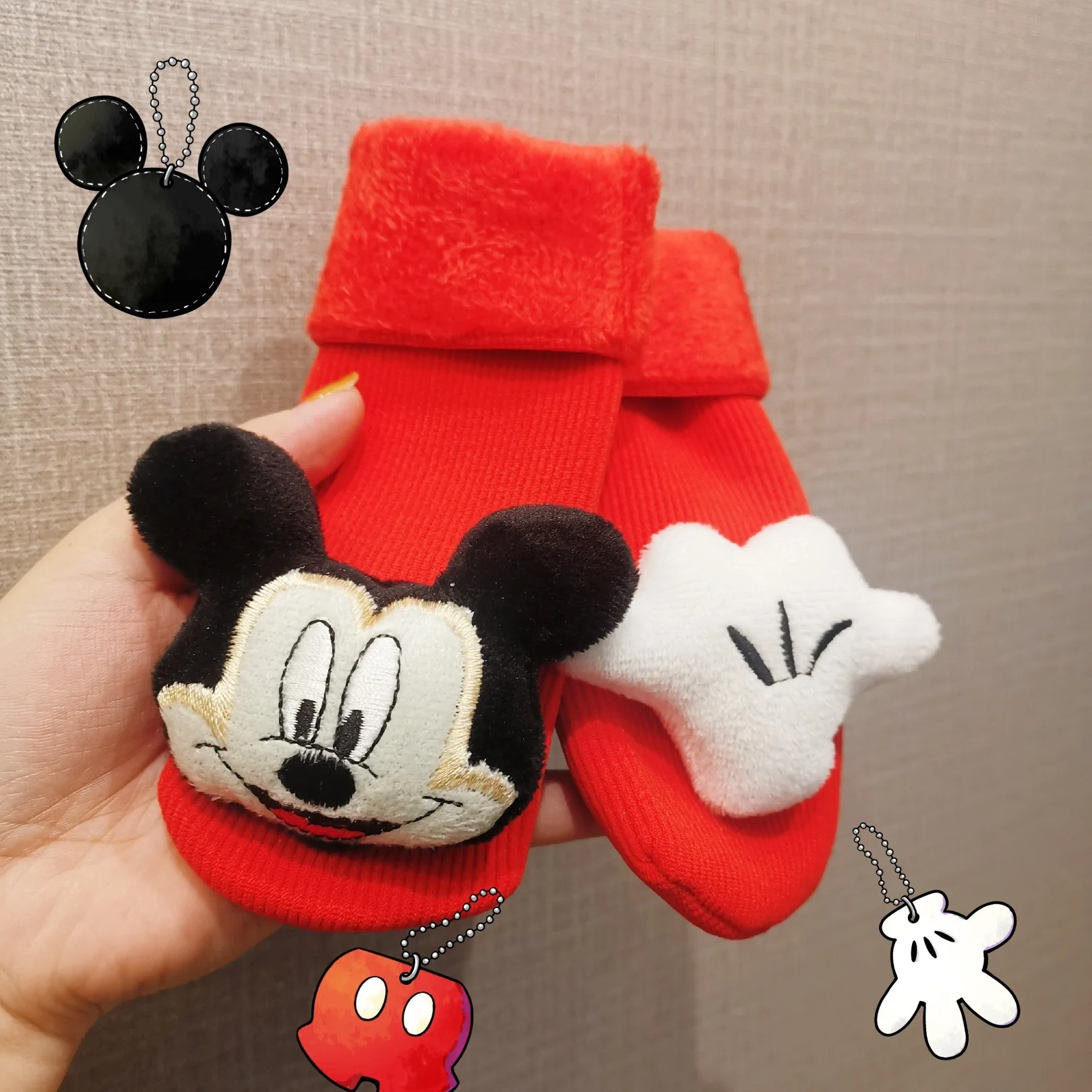 Winter Baby Girls Socks Newborn Mickey Minnie Baby Socks Infant Baby Boy Socks Anti Slip Soft keep warm Floor Sock Shoes 3