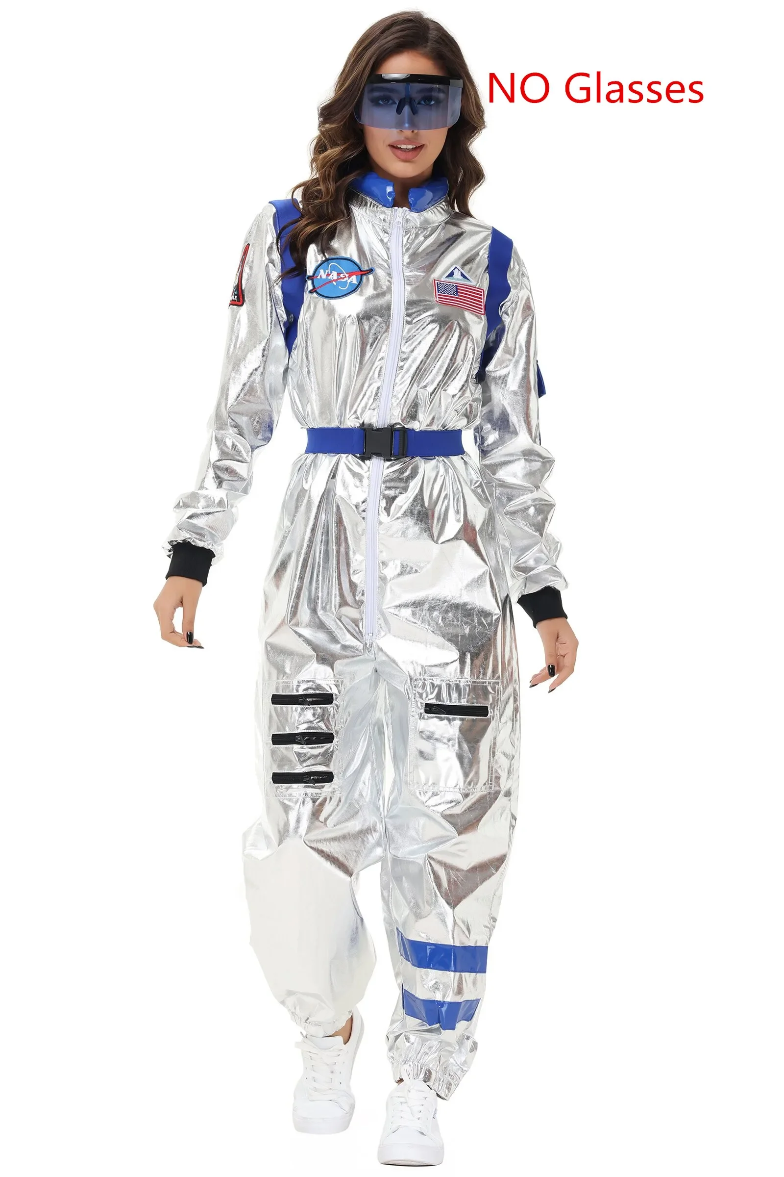 Silver Astronaut Costume Adult Spaceman Jumpsuit Space Suit Outfit for Women Men Cosplay Halloween Costumes 2024 New