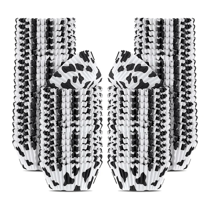 300 Pcs Cow Animal Print Cupcake Liners Cases Baking Cups Cupcake for