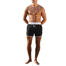  Men Swimming Shorts Summer Beach Swim Patchwork Swimwear Drawstring Swimsuit Yoga Bathing Pants 