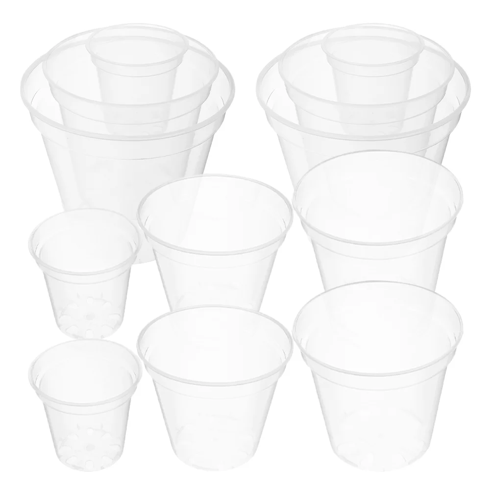 

12Pcs Orchid Pots with Holes Transparent Plastic Flower Plant Pot Breathable Slotted Orchid Planters